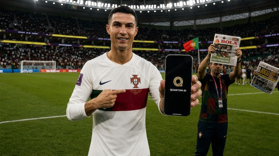 Cristiano Ronaldo exibe o Quantum AI após o jogo